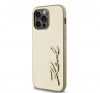 Karl Lagerfeld Wrinkled PU Signature Logo Apple iPhone 14 Pro Max hátlap tok, arany