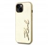 Karl Lagerfeld Wrinkled PU Signature Logo Apple iPhone 15 hátlap tok, arany