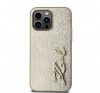 Karl Lagerfeld Wrinkled PU Signature Logo Apple iPhone 14 Pro hátlap tok, arany