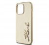 Karl Lagerfeld Wrinkled PU Signature Logo Apple iPhone 14 Pro hátlap tok, arany