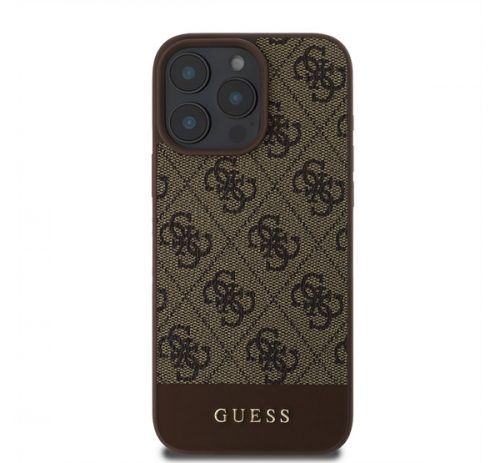 Guess 4G Bottom Stripe Apple iPhone 16 Pro hátlap tok, barna GUHCP16LG4GLBR