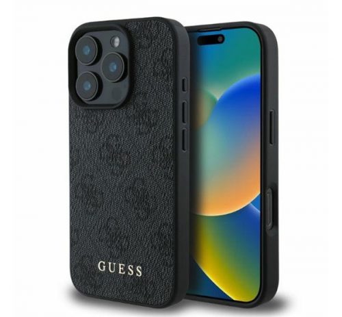 Guess 4G Classic Apple iPhone 16 Pro Max hátlap tok, fekete/barna GUHCP16XG4GFGR