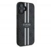 Guess 4G Printed Stripes MagSafe Apple iPhone 16 Plus hátlap tok, fekete/barna GUHMP16MP4RPSK