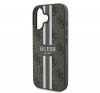 Guess 4G Printed Stripes MagSafe Apple iPhone 16 Plus hátlap tok, barna GUHMP16MP4RPSW