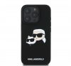 Karl Lagerfeld Silicone Double Heads Print Apple iPhone 16 Pro Magsafe kompatibilis hátlap tok, fekete KLHMP16LSKCHPPLK