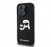 Karl Lagerfeld Silicone Double Heads Print Apple iPhone 16 Pro Magsafe kompatibilis hátlap tok, fekete KLHMP16LSKCHPPLK