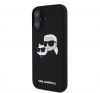 Karl Lagerfeld Silicone Double Heads Print Apple iPhone 16 Plus Magsafe kompatibilis hátlap tok, fekete KLHMP16MSKCHPPLK