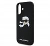 Karl Lagerfeld Silicone Double Heads Print Apple iPhone 16 Plus Magsafe kompatibilis hátlap tok, fekete KLHMP16MSKCHPPLK