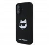 Karl Lagerfeld  Silicone Choupette Head Print Apple iPhone 16 Magsafe kompatibilis hátlap tok, fekete KLHMP16SSCHPPLK