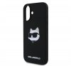 Karl Lagerfeld  Silicone Choupette Head Print Apple iPhone 16 Magsafe kompatibilis hátlap tok, fekete KLHMP16SSCHPPLK