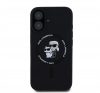 Karl Lagerfeld Silicone KC Heads Ring Apple iPhone 16 hátlap tok, fekete KLHMP16SSCMKCRHK