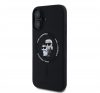 Karl Lagerfeld Silicone KC Heads Ring Apple iPhone 16 hátlap tok, fekete KLHMP16SSCMKCRHK