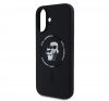 Karl Lagerfeld Silicone KC Heads Ring Apple iPhone 16 hátlap tok, fekete KLHMP16SSCMKCRHK