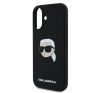 Karl Lagerfeld Silicone KL Head Print Apple iPhone 16 hátlap tok, fekete KLHMP16SSKHPPLK