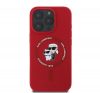 Karl Lagerfeld Silicone KC Heads Ring Apple iPhone 16 Pro Max hátlap tok, piros KLHMP16XSCMKCRHR