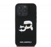 Karl Lagerfeld Silicone Double Heads Print Apple iPhone 16 Pro Max Magsafe kompatibilis hátlap tok, fekete 