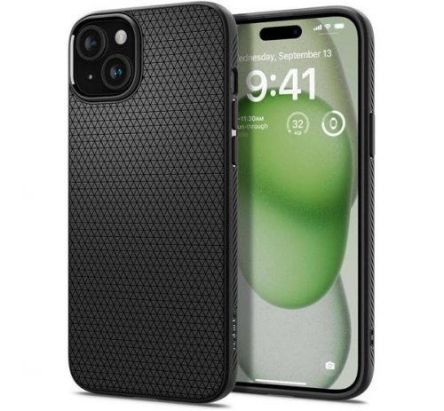 Spigen Liquid Air iPhone 16 Plus tok, Matte Black, fekete ACS08066