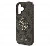 Guess PU 4G Metal Logo Apple iPhone 16 hátlap tok, barna