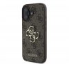 Guess PU 4G Metal Logo Apple iPhone 16 Plus hátlap tok, barna