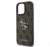 Guess PU 4G Metal Logo Apple iPhone 16 Pro hátlap tok, barna