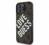 Guess PU Leather 4G Big Love Logo Apple iPhone 16 Pro Max Magsafe kompatibilis hátlap tok, barna