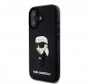 Karl Lagerfeld 3D Rubber Ikonik Apple iPhone 16 hátlap tok, fekete