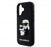 Karl Lagerfeld 3D Rubber Karl and Choupette Apple iPhone 16 Plus hátlap tok, fekete