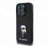 Karl Lagerfeld Fixed Glitter Metal Ikonik Apple iPhone 16 Pro hátlap tok, fekete