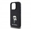 Karl Lagerfeld Fixed Glitter Metal Ikonik Apple iPhone 16 Pro hátlap tok, fekete