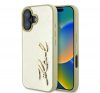 Karl Lagerfeld Metal Signature Apple iPhone 16 hátlap tok, arany KLHCP16SPFMFBKMD