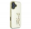 Karl Lagerfeld Metal Signature Apple iPhone 16 hátlap tok, arany KLHCP16SPFMFBKMD