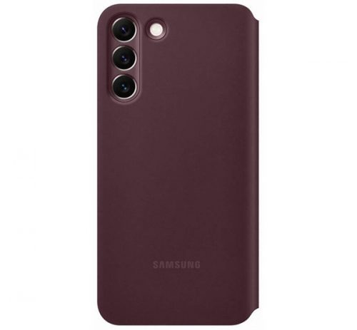 Samsung Galaxy S22+ Clear View Cover, gyári flip tok, burgundi, EF-ZS906CE