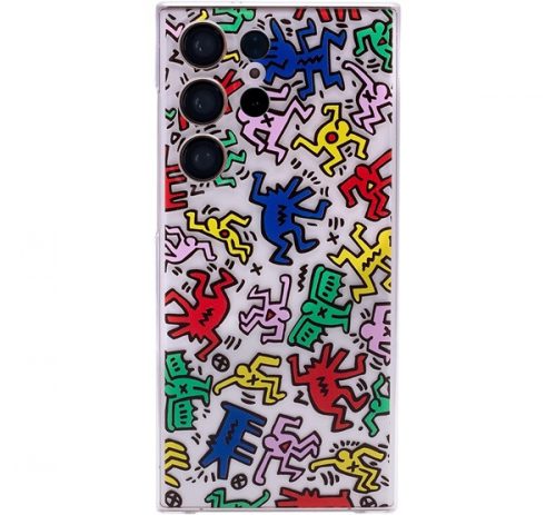 Samsung Galaxy S23 Ultra Keith Haring gyári tok, rózsaszín (GP-FPS918AMCLY)