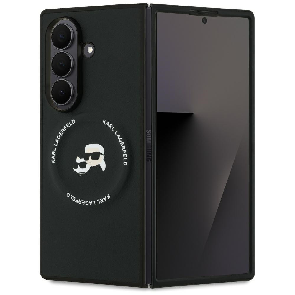 Karl Lagerfeld Karl&Choupette Logo Samsung Galaxy Z Fold 7 MagSafe kompatibilis hátlap tok, fekete