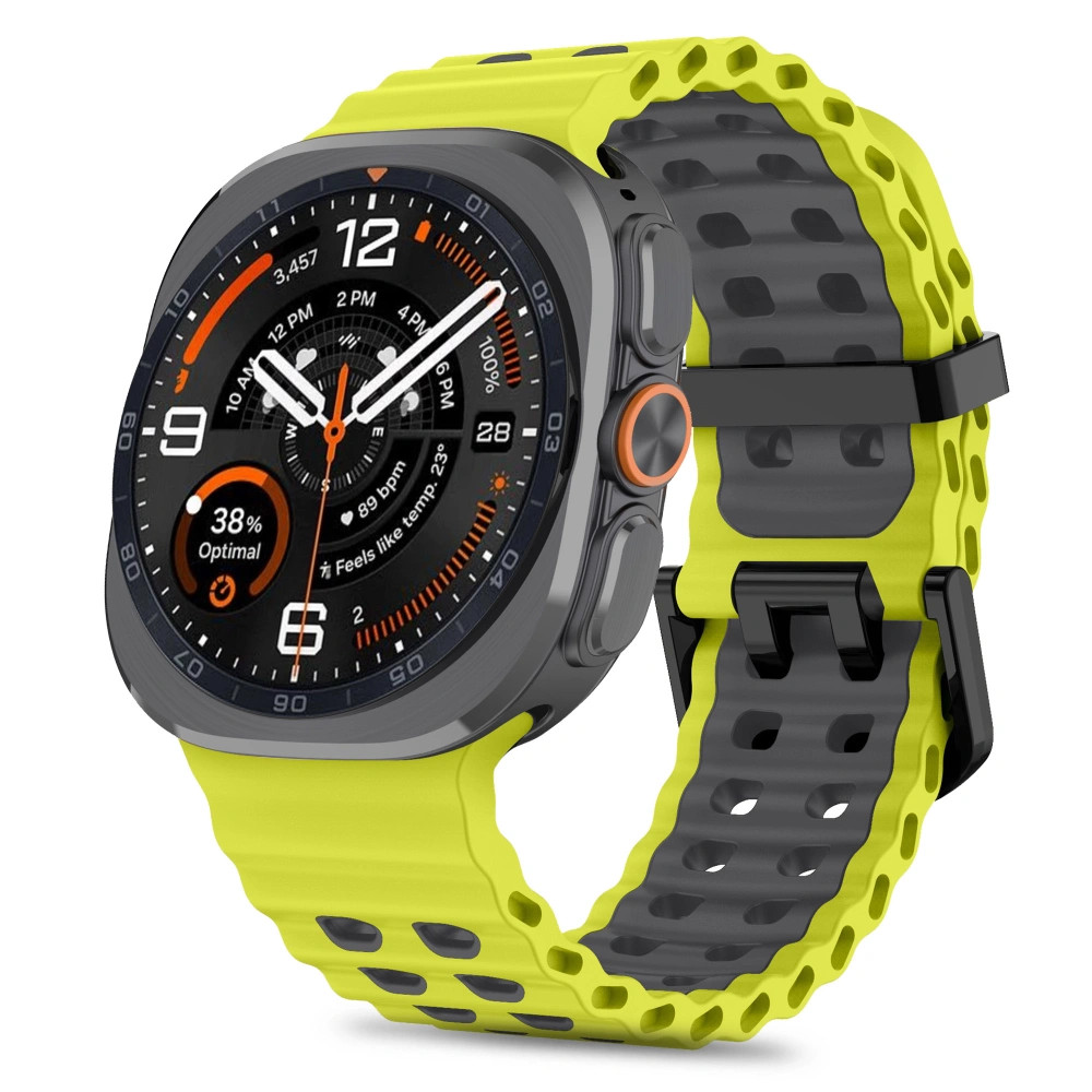 Tech-Protect IconBand Pro Samsung Galaxy Watch Ultra 2024 / 2026 (47mm) szilikon szíj, sárga-fekete