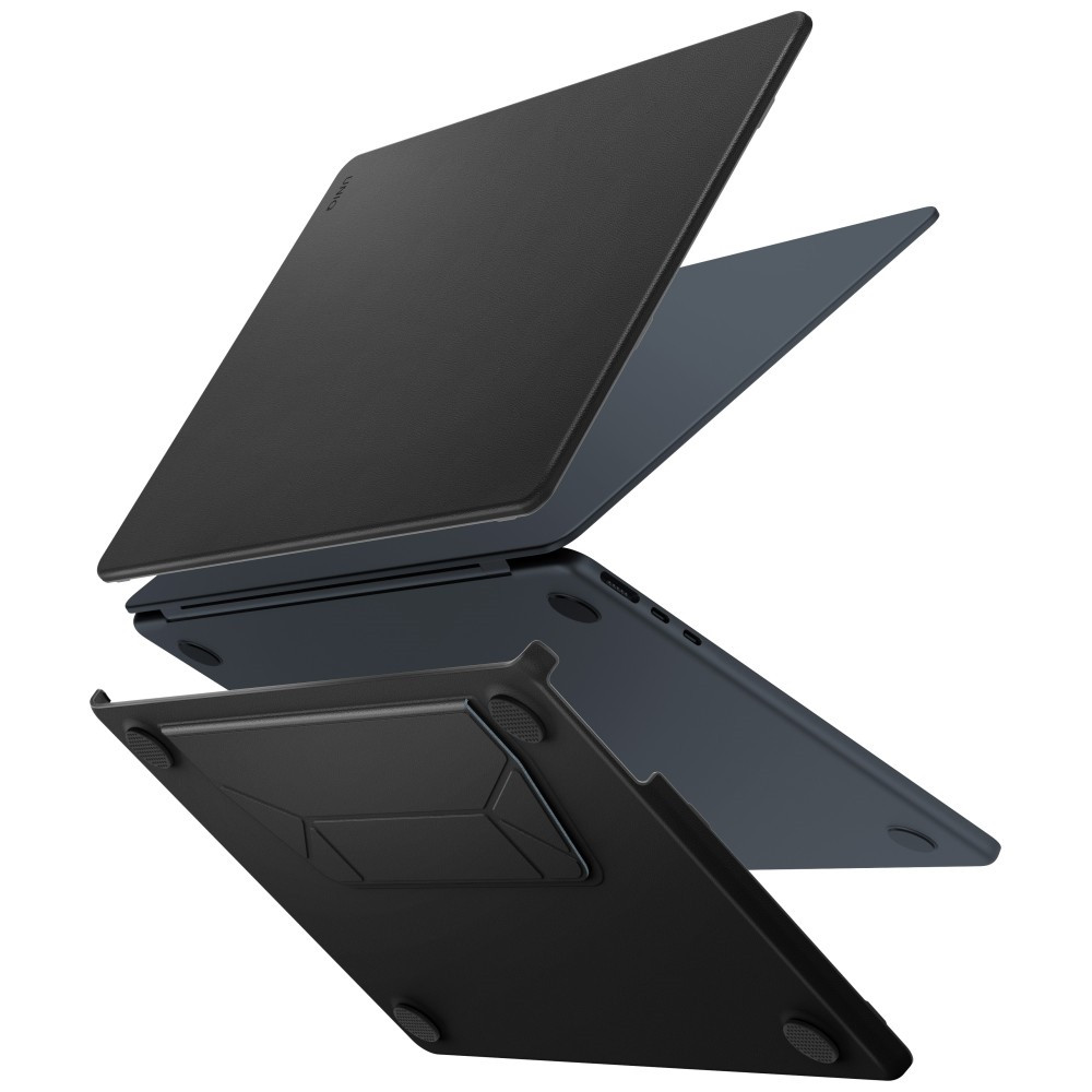 UNIQ Lyden Versa Apple Macbook Air 13 M2-M5 2023-2026 tok kitámasztóval, Black, fekete