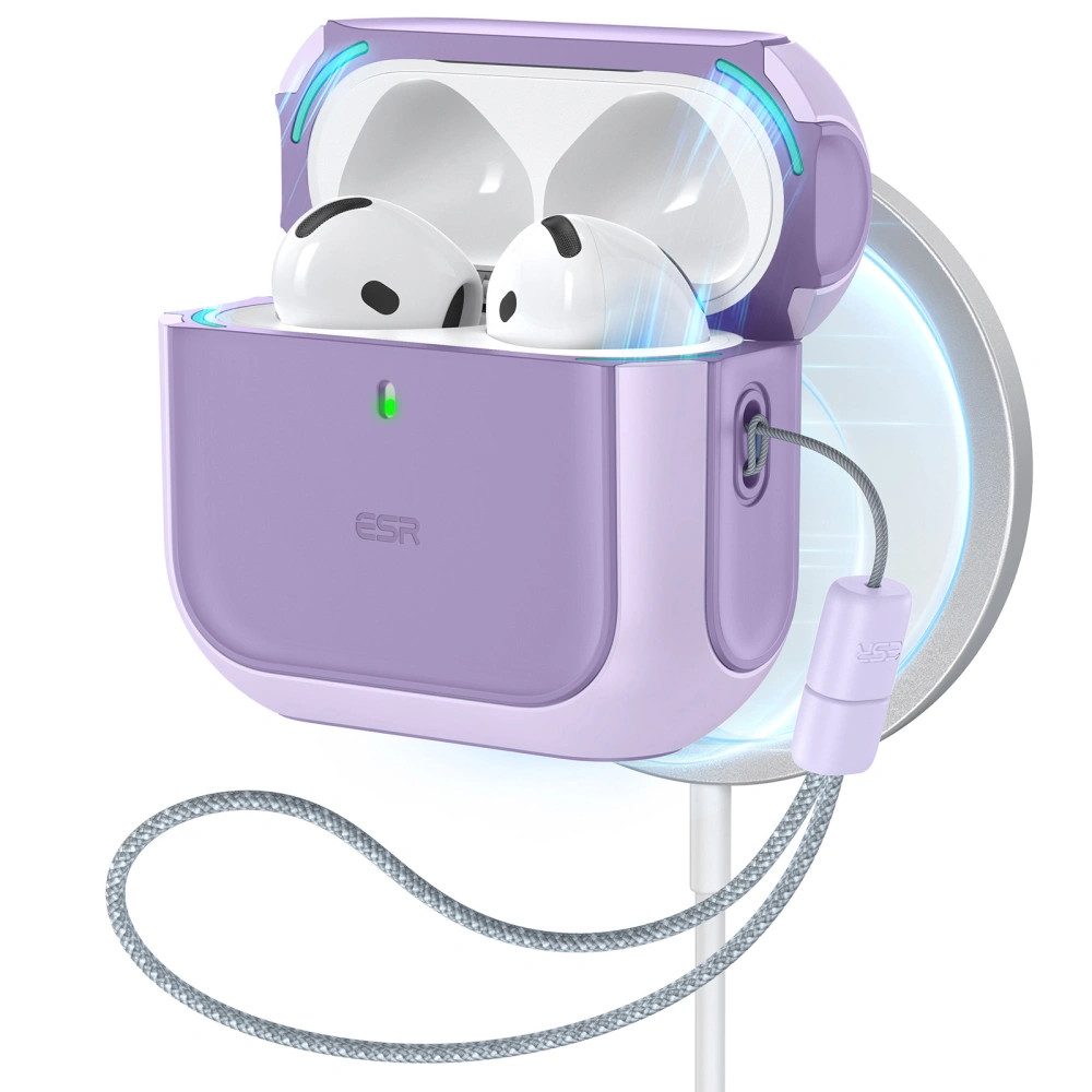 ESR Orbit Hybrid Halolock AirPods 4 / Airpods 5 tok, MagSafe, mágneses záródás, lila
