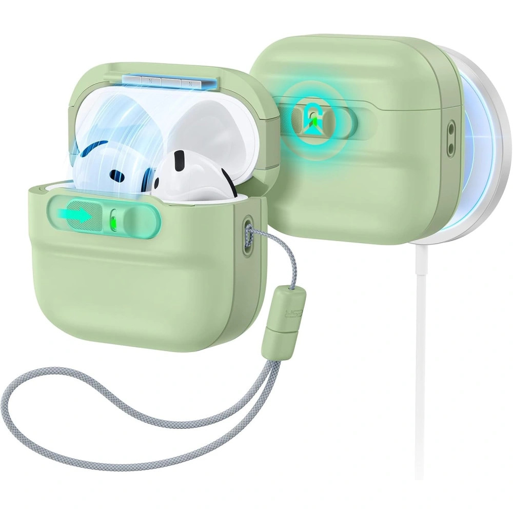 ESR Pulse Halolock AirPods 4 / Airpods 5 tok, MagSafe, mágneses záródás, zöld