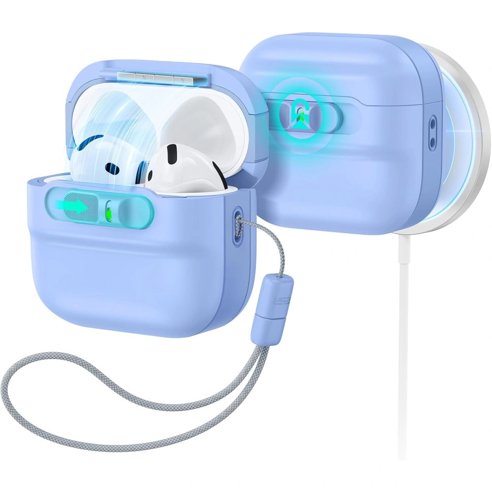 ESR Pulse Halolock AirPods 4 / Airpods 5 tok, MagSafe, mágneses záródás, kék