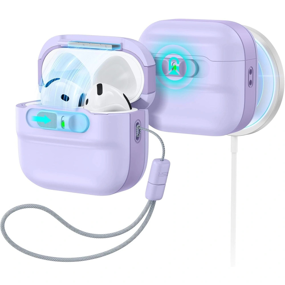 ESR Pulse Halolock AirPods 4 / Airpods 5 tok, MagSafe, mágneses záródás, lila