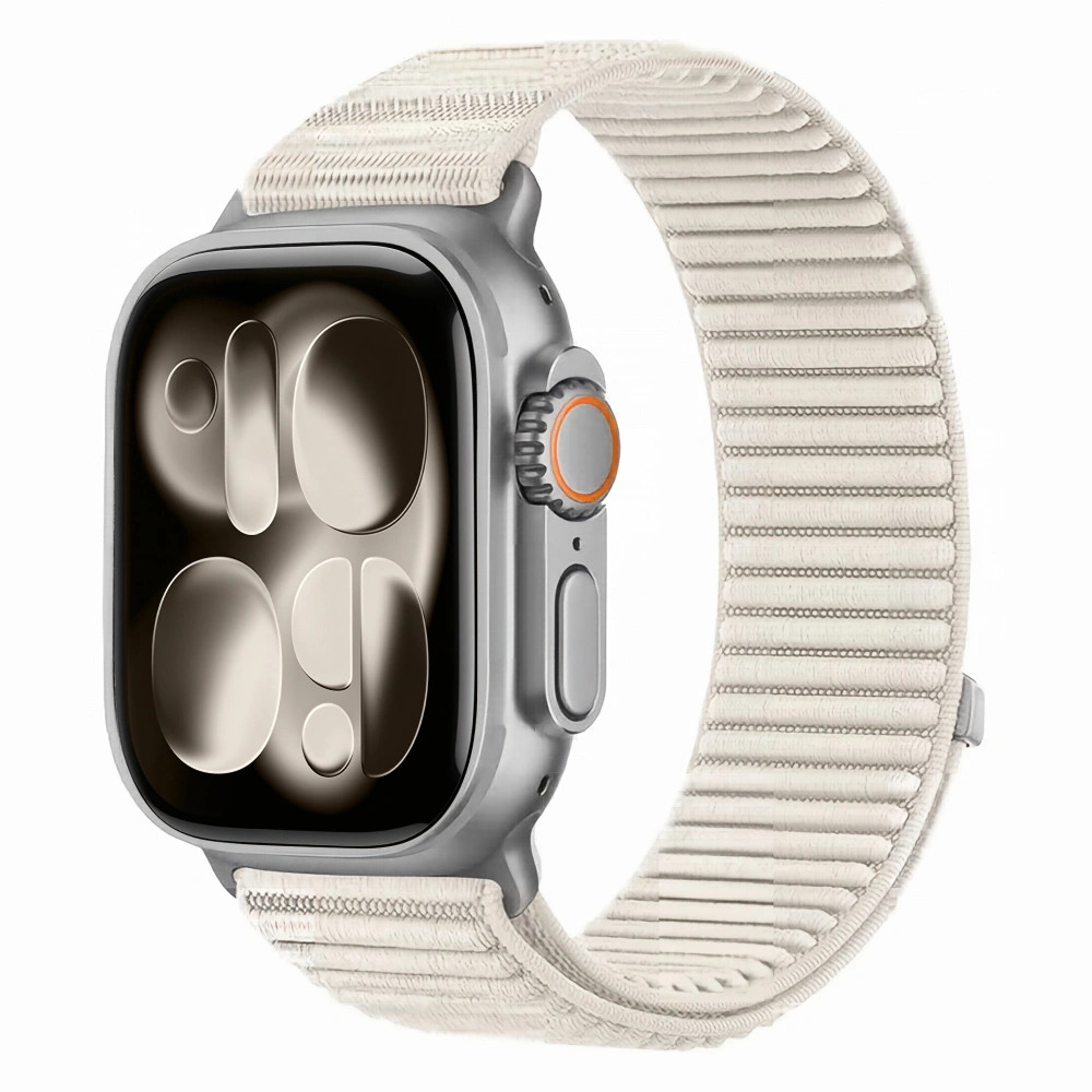 Tech-Protect Nylonloop Apple Watch 8 / 9 / 10 / 11 / 12 / SE / Ultra (44/45/46/49mm) szíj, szövet, bézs