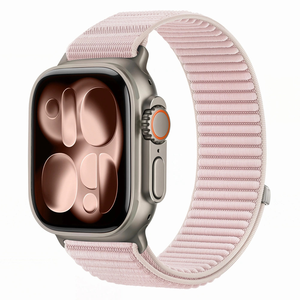 Tech-Protect Nylonloop Apple Watch 8 / 9 / 10 / 11 / 12 / SE / Ultra (44/45/46/49mm) szíj, szövet, rózsaszín