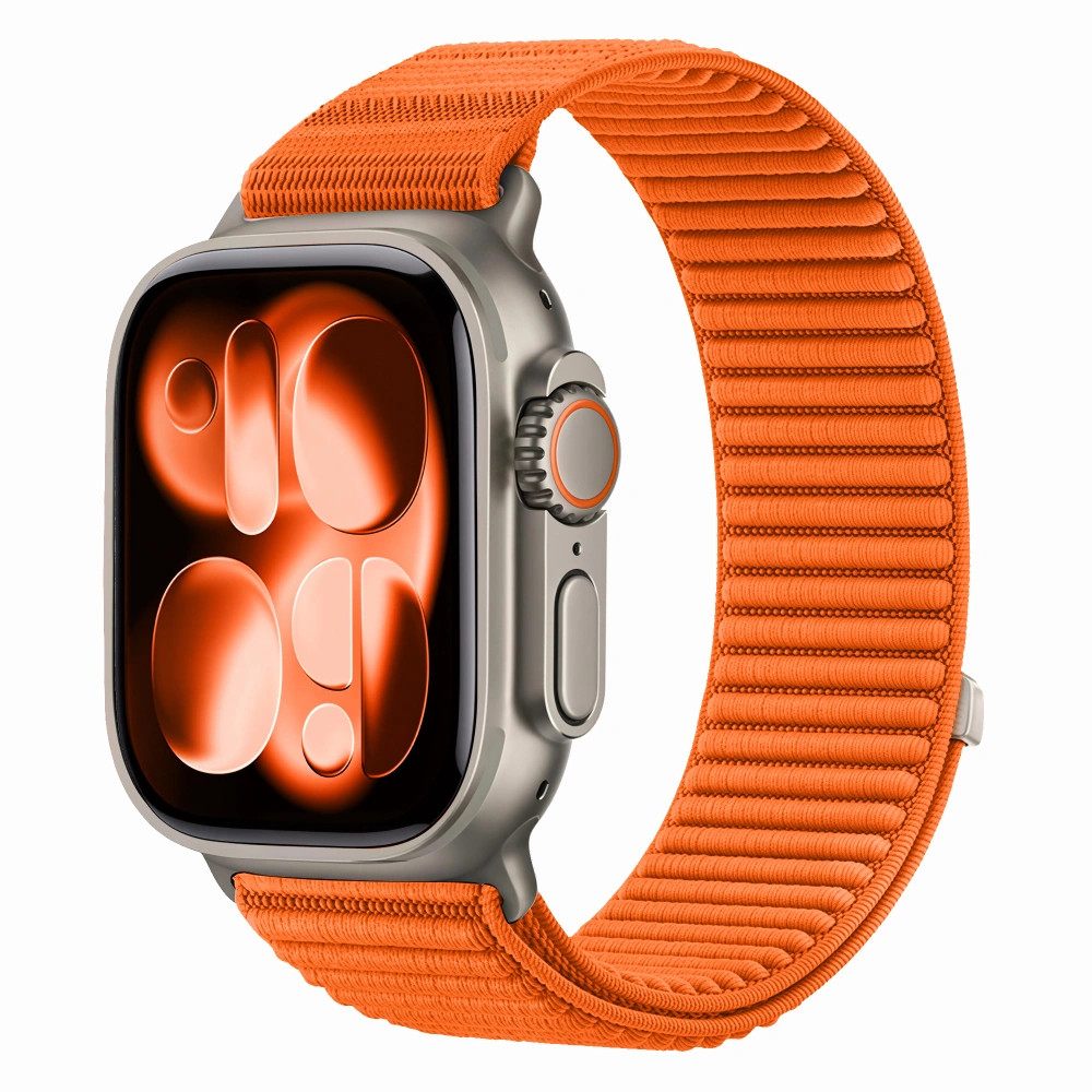 Tech-Protect Nylonloop Apple Watch 8 / 9 / 10 / 11 / 12 / SE / Ultra (44/45/46/49mm) szíj, szövet, narancs