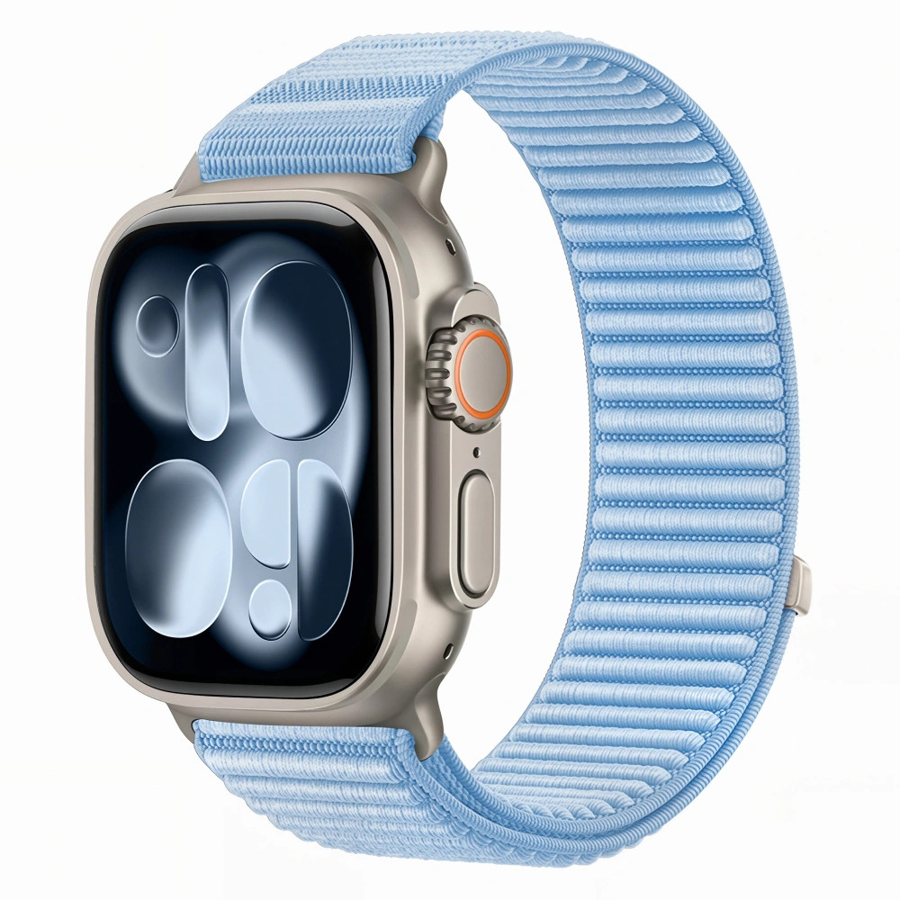 Tech-Protect Nylonloop Apple Watch 8 / 9 / 10 / 11 / 12 / SE / Ultra (44/45/46/49mm) szíj, szövet, világoskék
