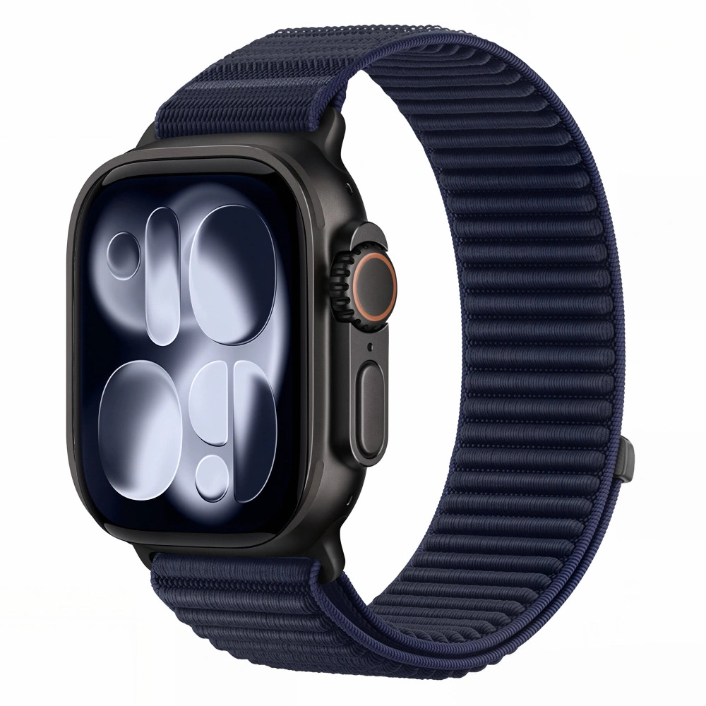 Tech-Protect Nylonloop Apple Watch 8 / 9 / 10 / 11 / 12 / SE / Ultra (44/45/46/49mm) szíj, szövet, sötétkék