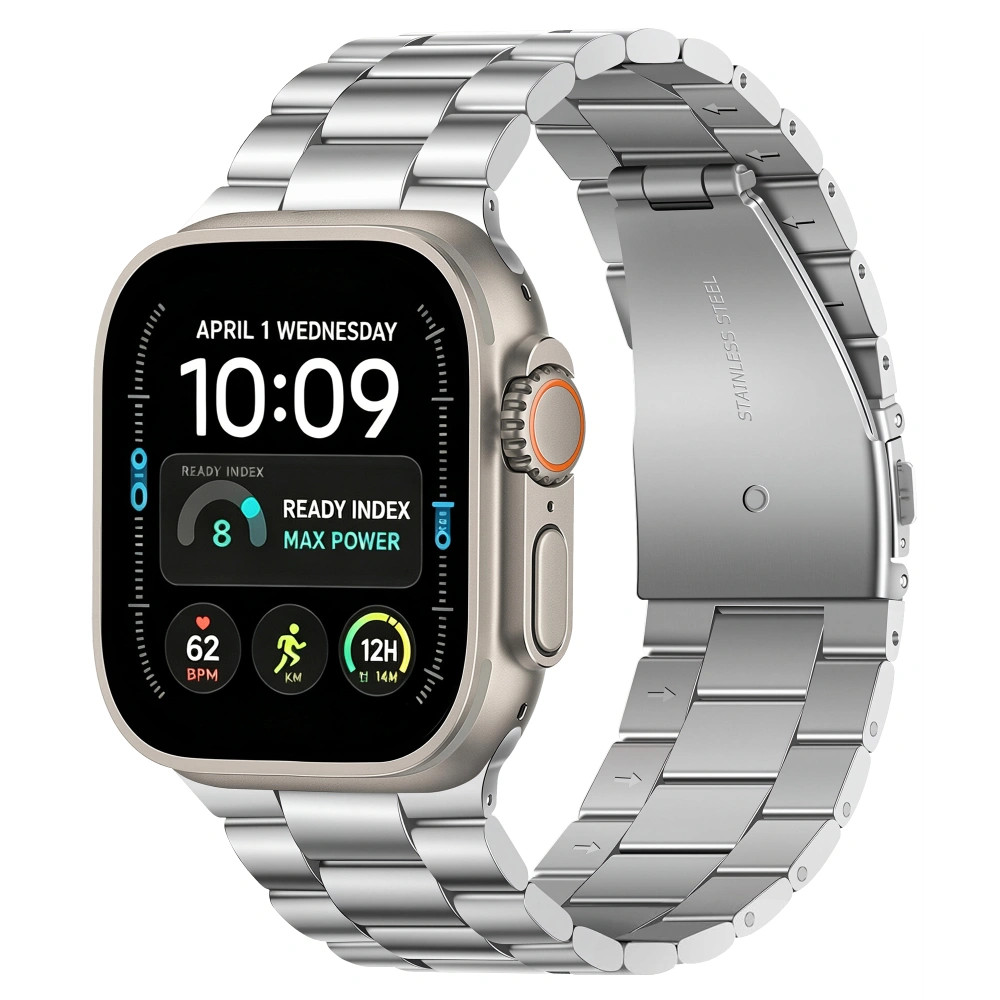 Tech-Protect Stainless Apple Watch 8 / 9 / 10 / 11 / 12 / SE / Ultra (44/45/46/49mm) szíj, fém, ezüst