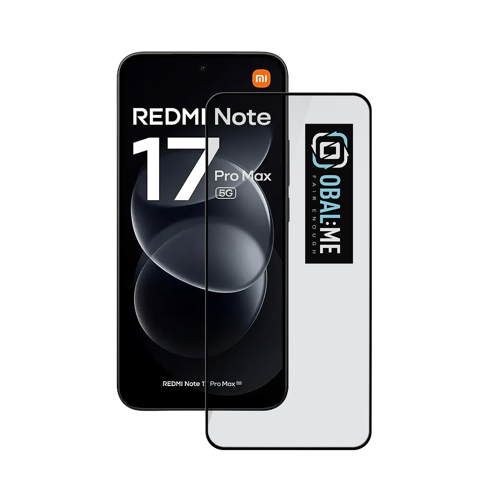 OBAL:ME 5D Xiaomi Redmi Note 17 Pro Max kijelzővédő üvegfólia, fekete